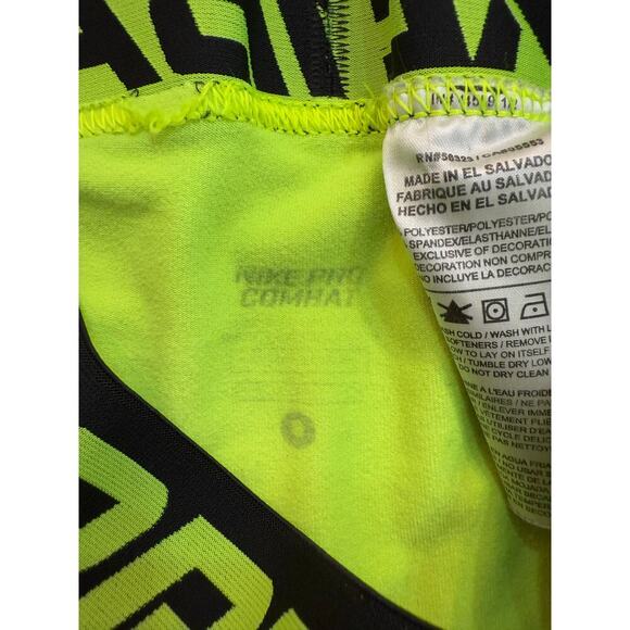 Nike Yellow Pro Combat Compression Leggings Pants Size Small - Picture 6 of 7